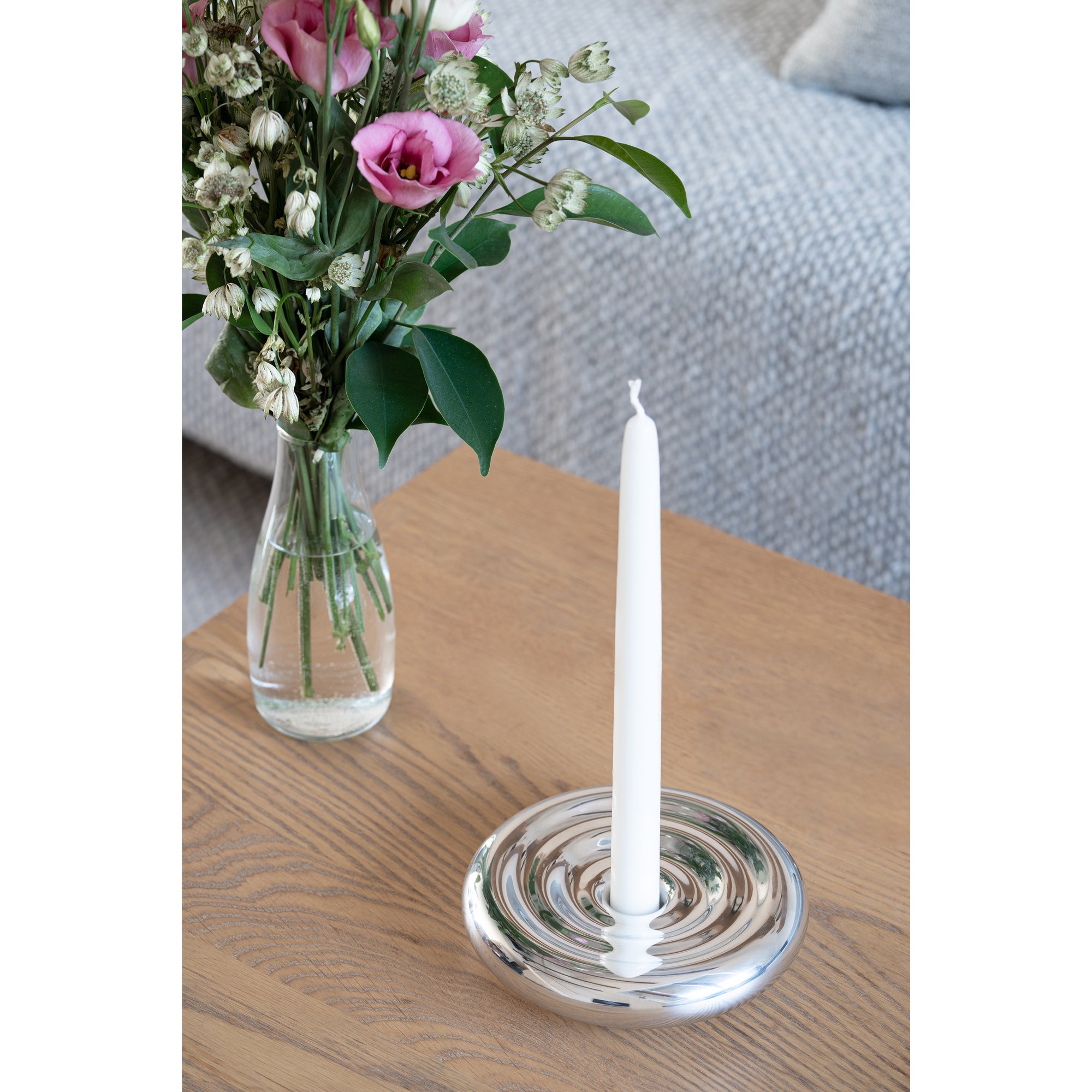 Wavy Candle Holder Chrome